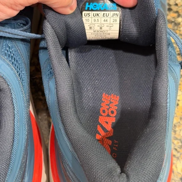 Hoka Men's Blue Running Shoes Bondi 7 size 10 - Picture 9 of 11